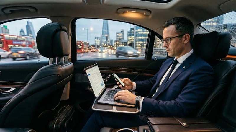 Corporate transportation Chicago service with a luxury chauffeur-driven vehicle for executive business travel.