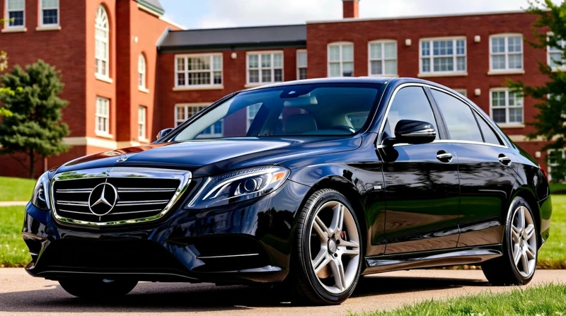 Black car service Chicago with a luxury chauffeur-driven vehicle for executive and private transportation.