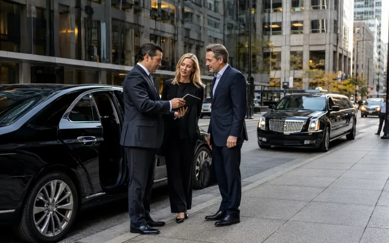 Hourly car service in Chicago with a luxury chauffeur-driven vehicle for flexible executive transportation.