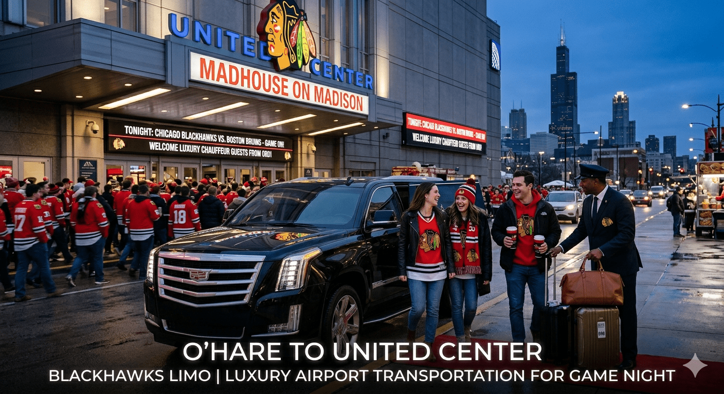 O'Hare to united center Blackhawks limo