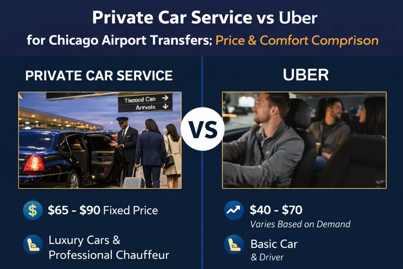 Private Car Service vs Uber for Chicago Airport Transfers: Price & Comfort Comparison